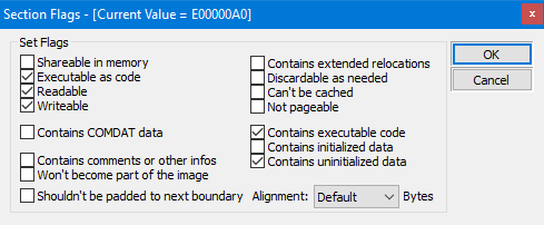 Section characteristics