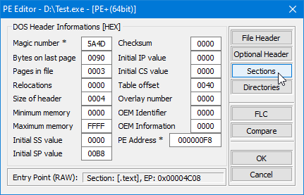Section header overview